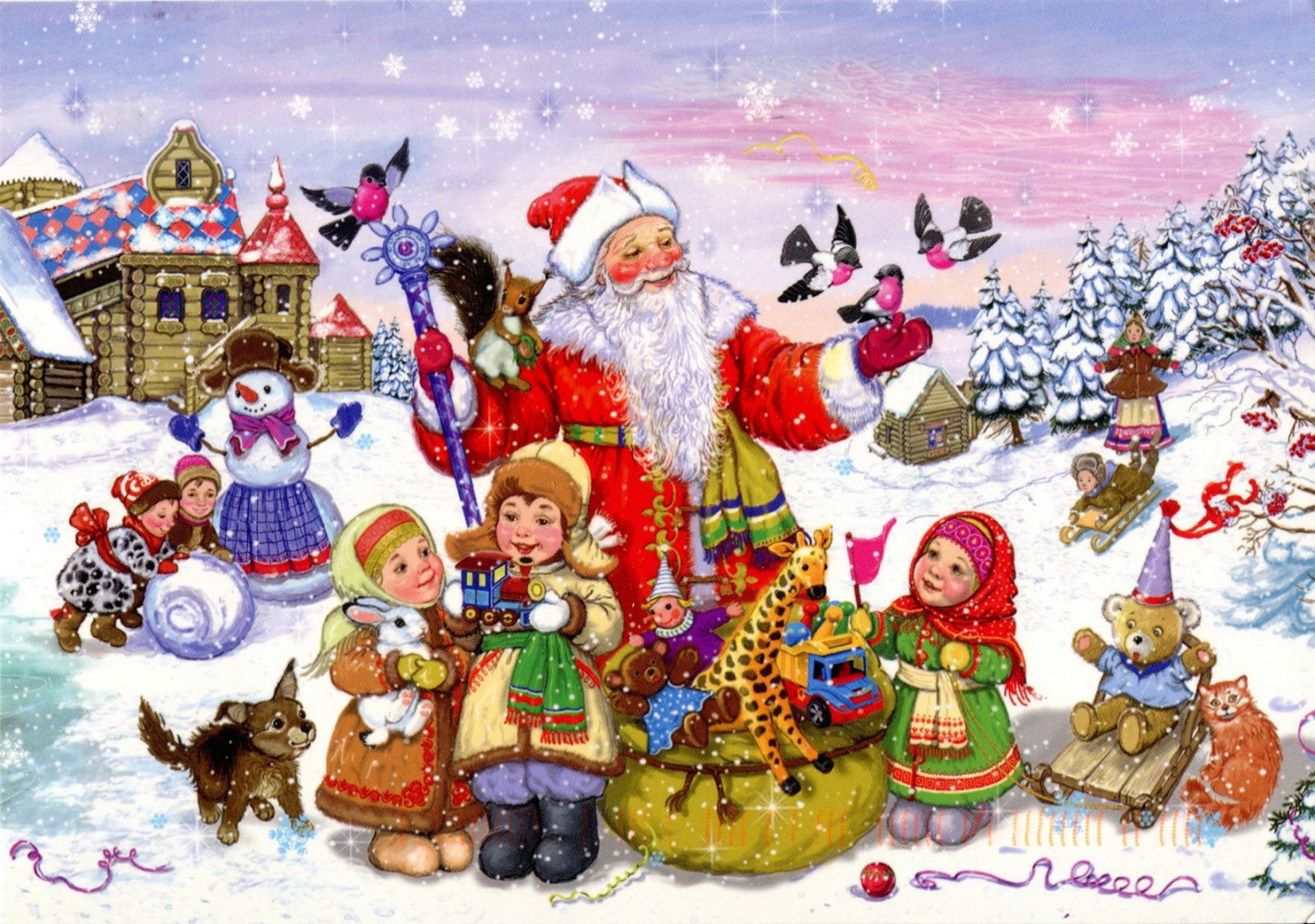 Веселые зимние праздники. Рисунки на новый год. Новогодние иллюстрации. Новогодние картинки для детей. Иллюстрации новый год для детей.